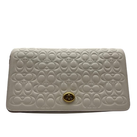 Coach Ivory Embossed Leather Dinky Crossbody Bag 30427 - Picture 1 of 12